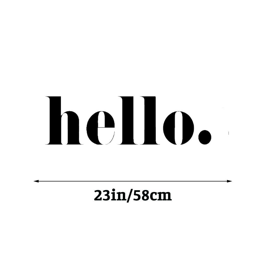 Hello quotes Wall Sticker Decal for Home Living Room Bedroom Family Wall Art Decor black