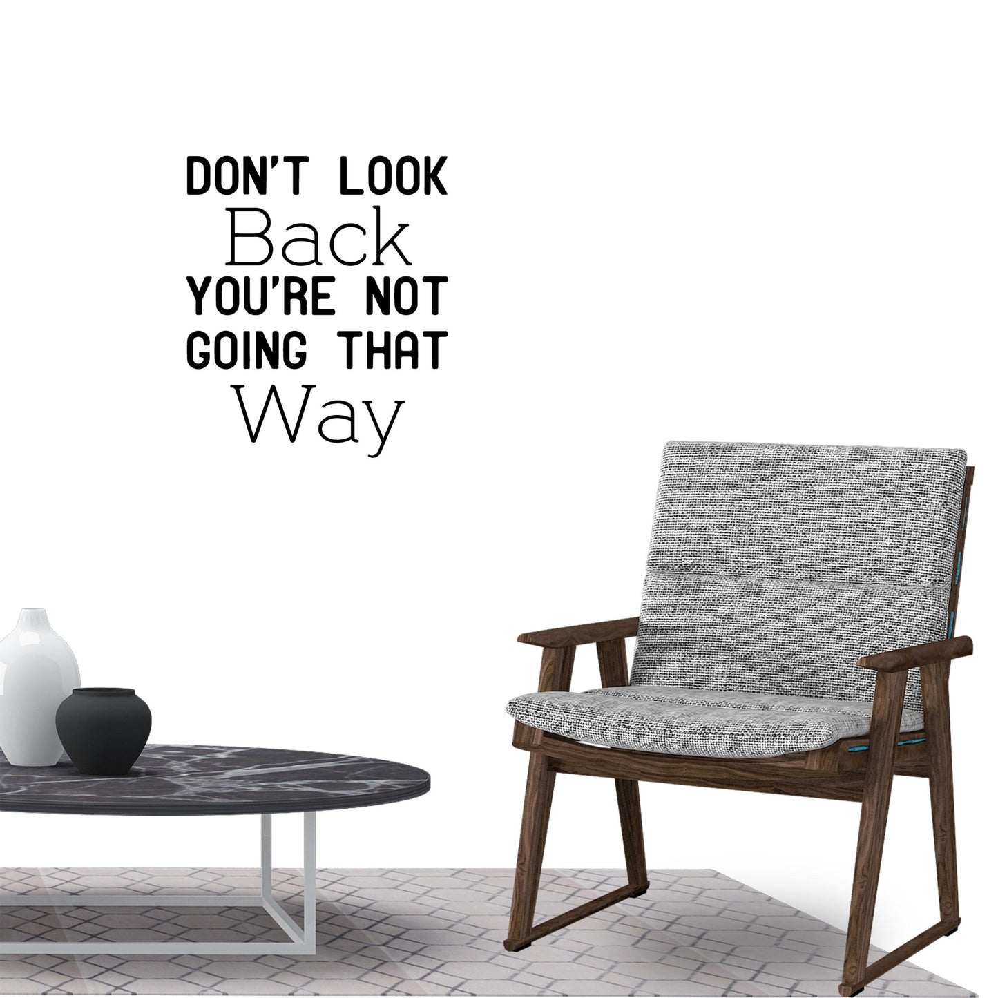 Don't look back Inspirational QuotesWall Sticker Decal for Home Living Room Bedroom Family Wall Art Decor black