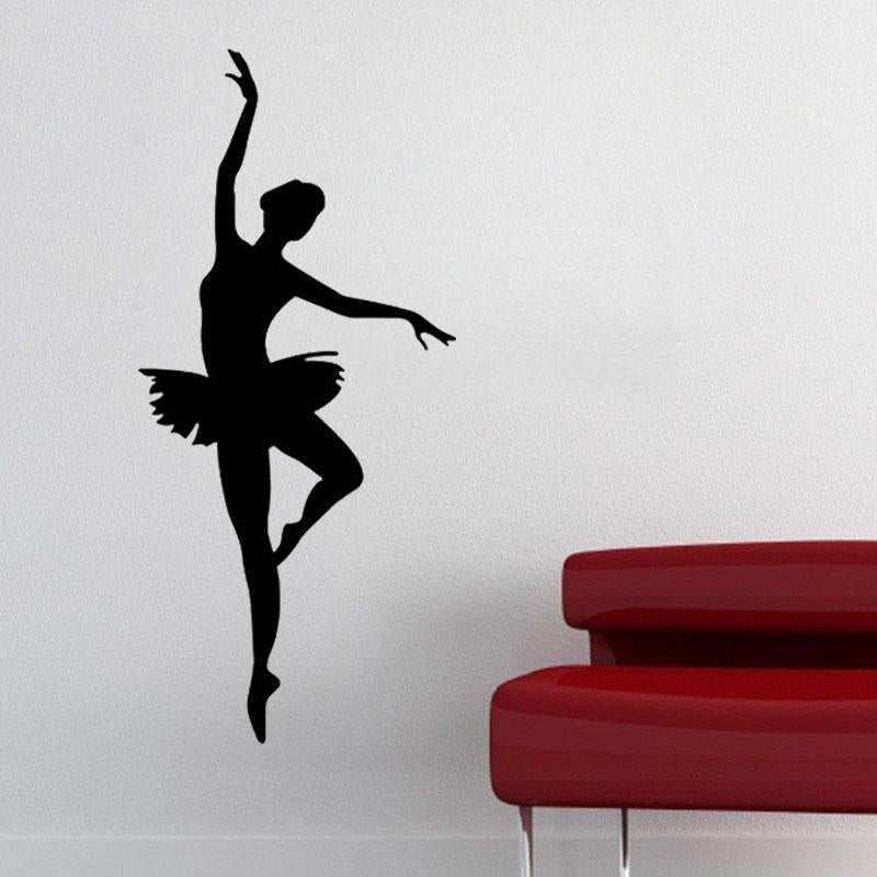Ballet Dancer Wall Sticker Decal for Home Living Room Bedroom Family Wall Art Decor black