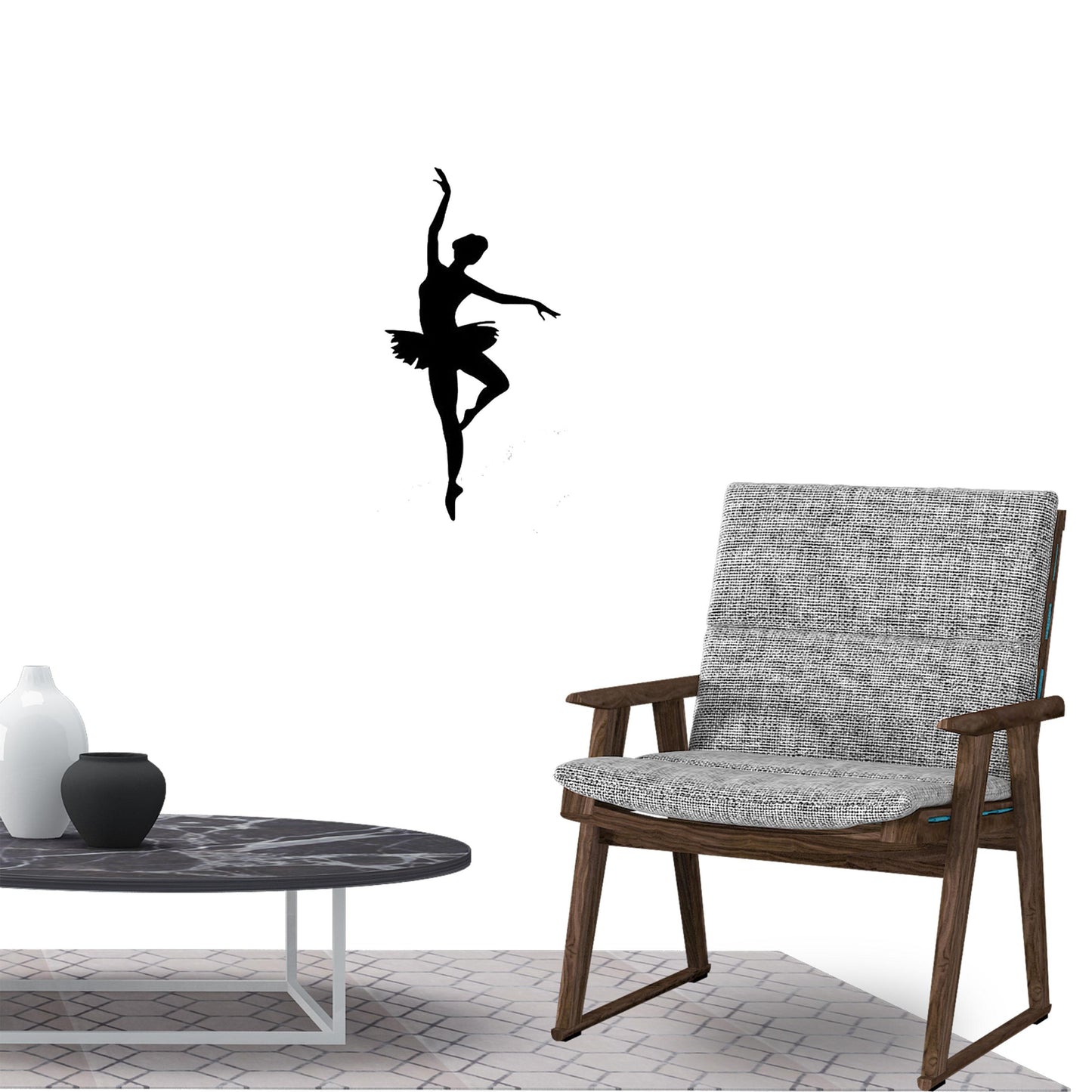 Ballet Dancer Wall Sticker Decal for Home Living Room Bedroom Family Wall Art Decor black