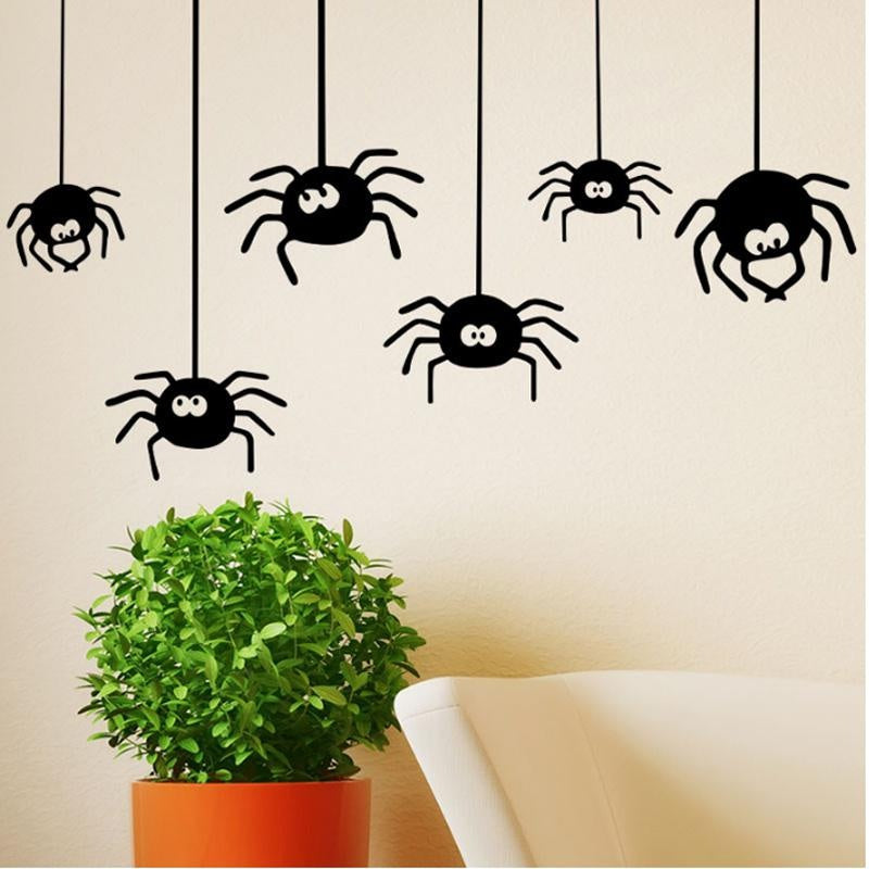 Cute Halloween Spider Wall Sticker Decal for Home Living Room Bedroom Family Wall Art Decor black