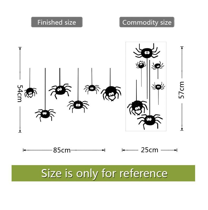 Cute Halloween Spider Wall Sticker Decal for Home Living Room Bedroom Family Wall Art Decor black