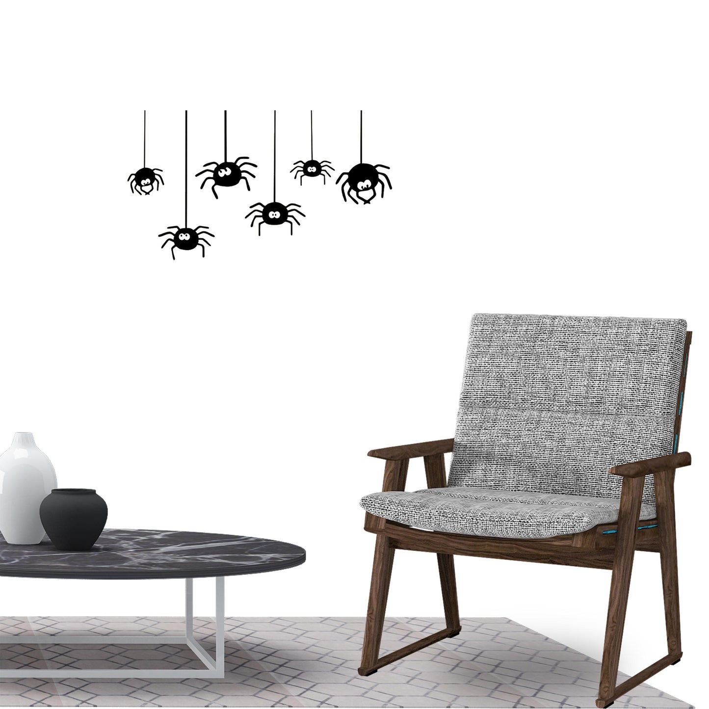 Cute Halloween Spider Wall Sticker Decal for Home Living Room Bedroom Family Wall Art Decor black