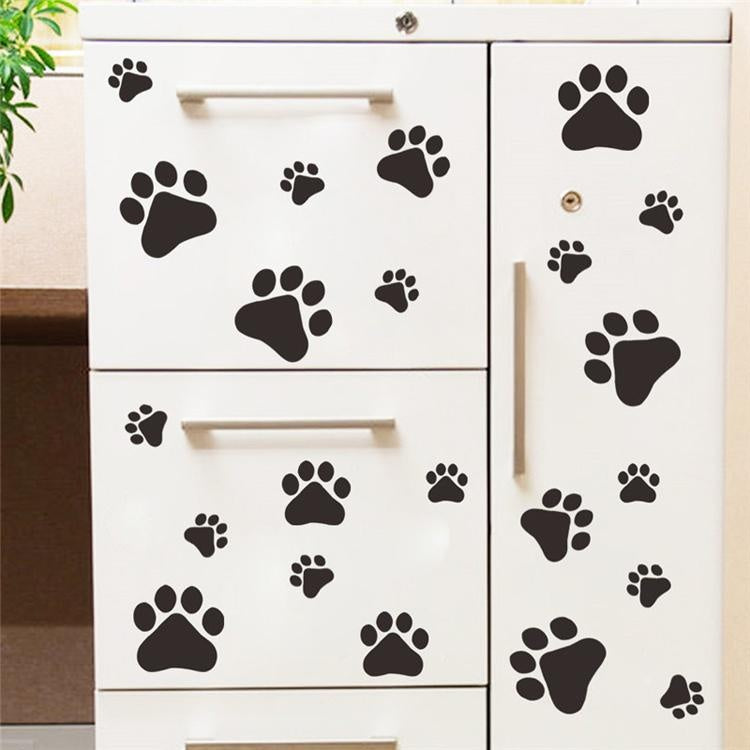 Cute Dog footprints Wall Sticker Decal for Home Living Room Bedroom Family Wall Art Decor black