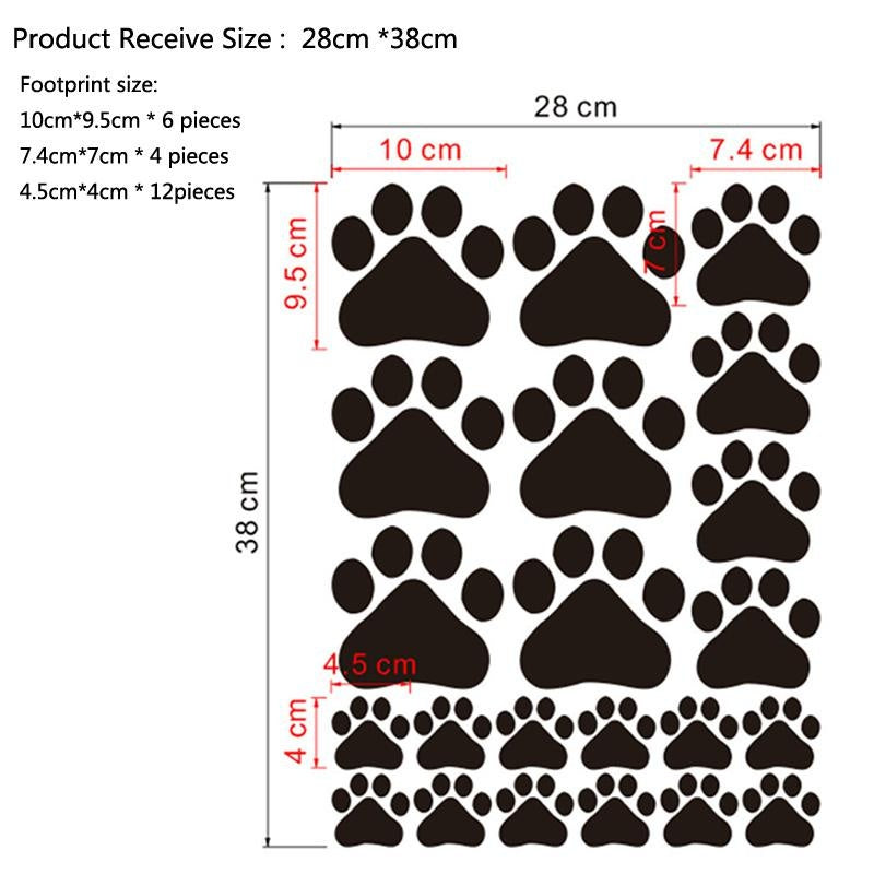 Cute Dog footprints Wall Sticker Decal for Home Living Room Bedroom Family Wall Art Decor black