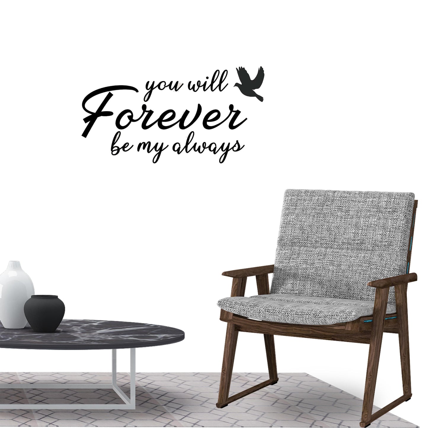 You will Forever be my always Quote Wall Sticker Decal for Home Living Room Bedroom Family Wall Art Decor black
