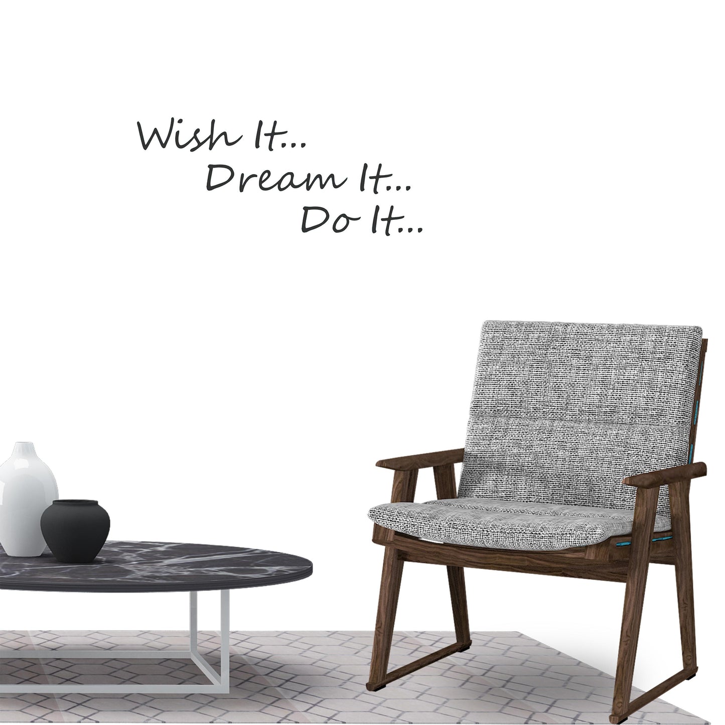 With it Dream it Do it Inspirational Quote Wall Sticker Decal for Home Living Room Bedroom Family Wall Art Decor black