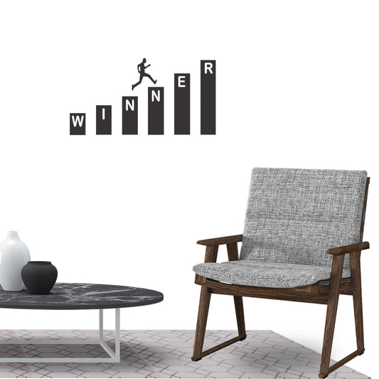 Winner  Wall Sticker Decal for Home Living Room Bedroom Family Wall Art Decor black