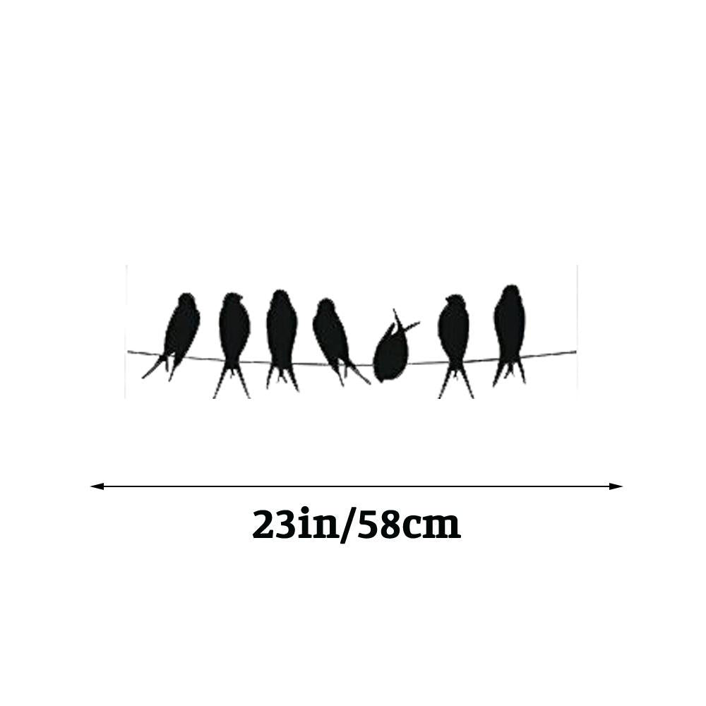 Seven Birds on a tree branch Wall Sticker Decal for Home Living Room Bedroom Family Wall Art Decor black