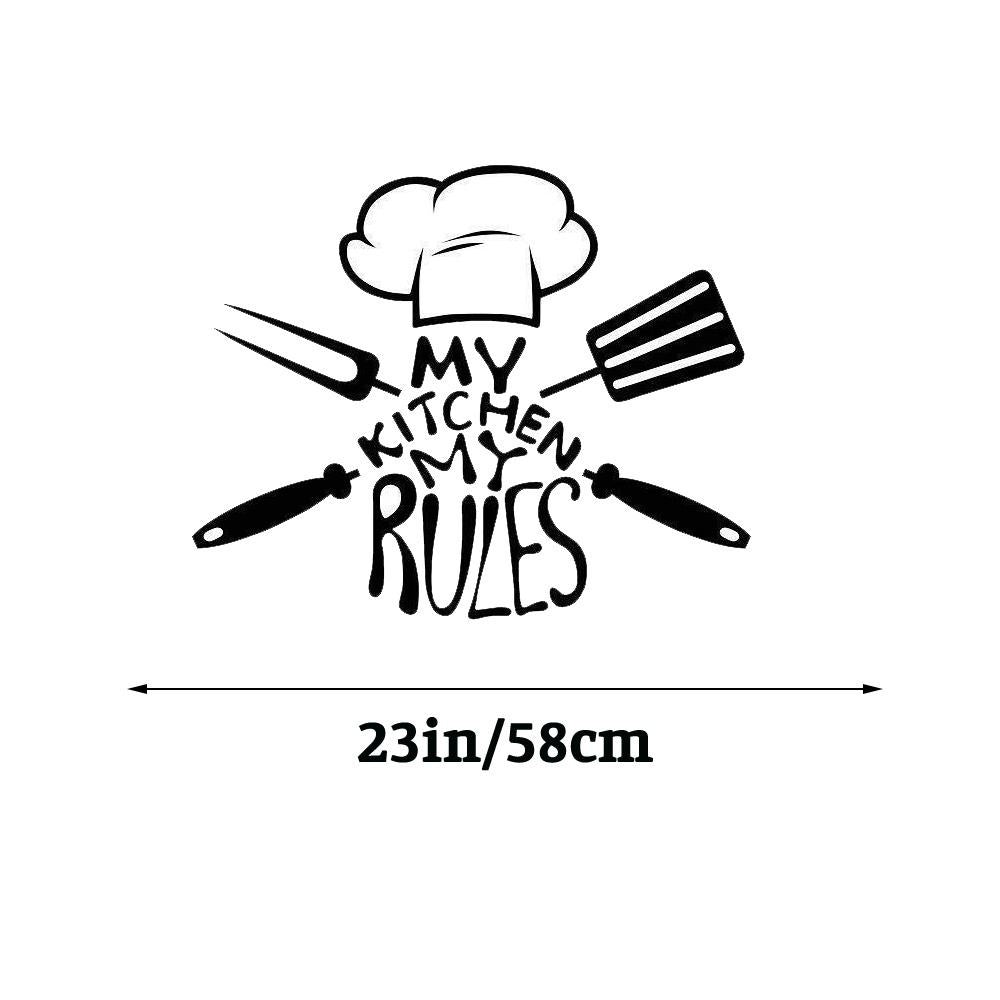 My Kitchen My Rulz Quote Wall Sticker Decal for Kitchen Dining room Wall Art Decor black