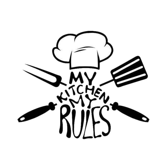 My Kitchen My Rulz Quote Wall Sticker Decal for Kitchen Dining room Wall Art Decor black
