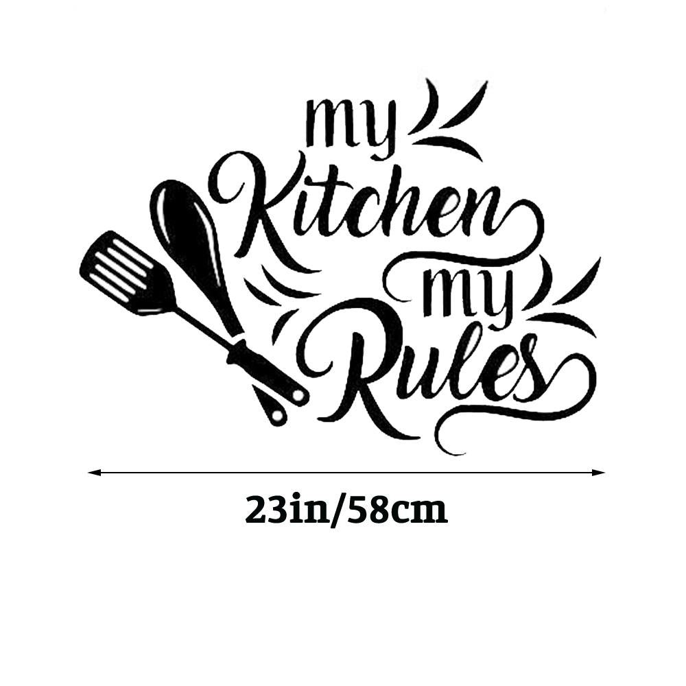 My Kitchen My Rules Wall Sticker Decal Kitchen Dining Room Wall Art Decor black
