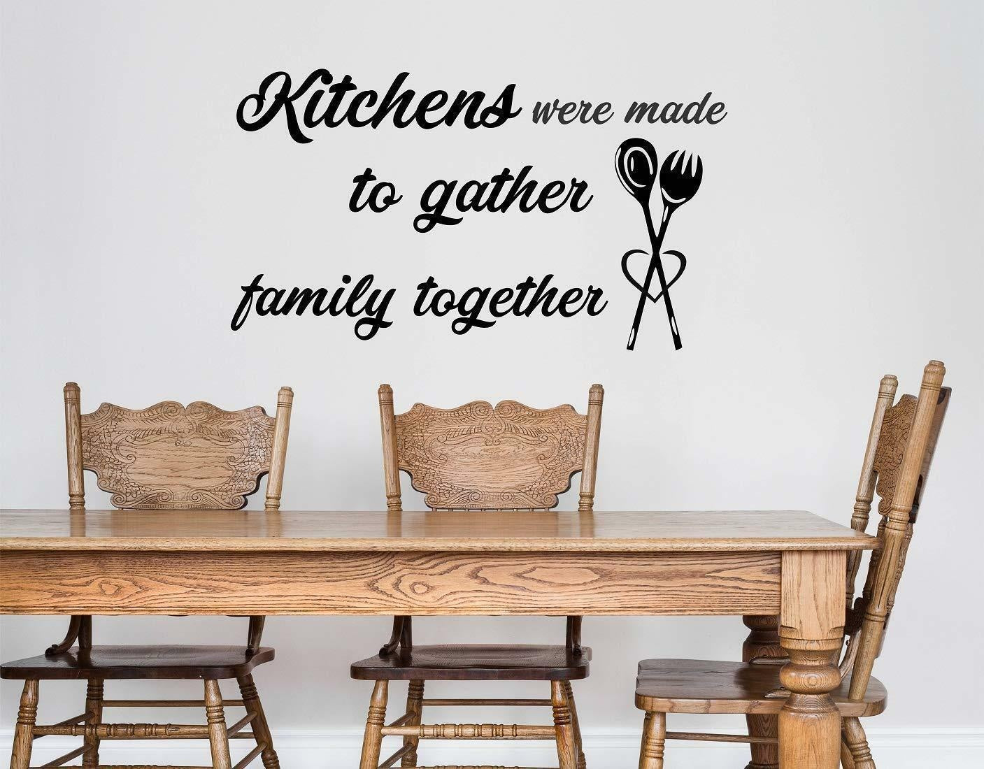 Kitchen Quote Wall Sticker Decal for KITCHEN Dining Room Wall Art Decor black