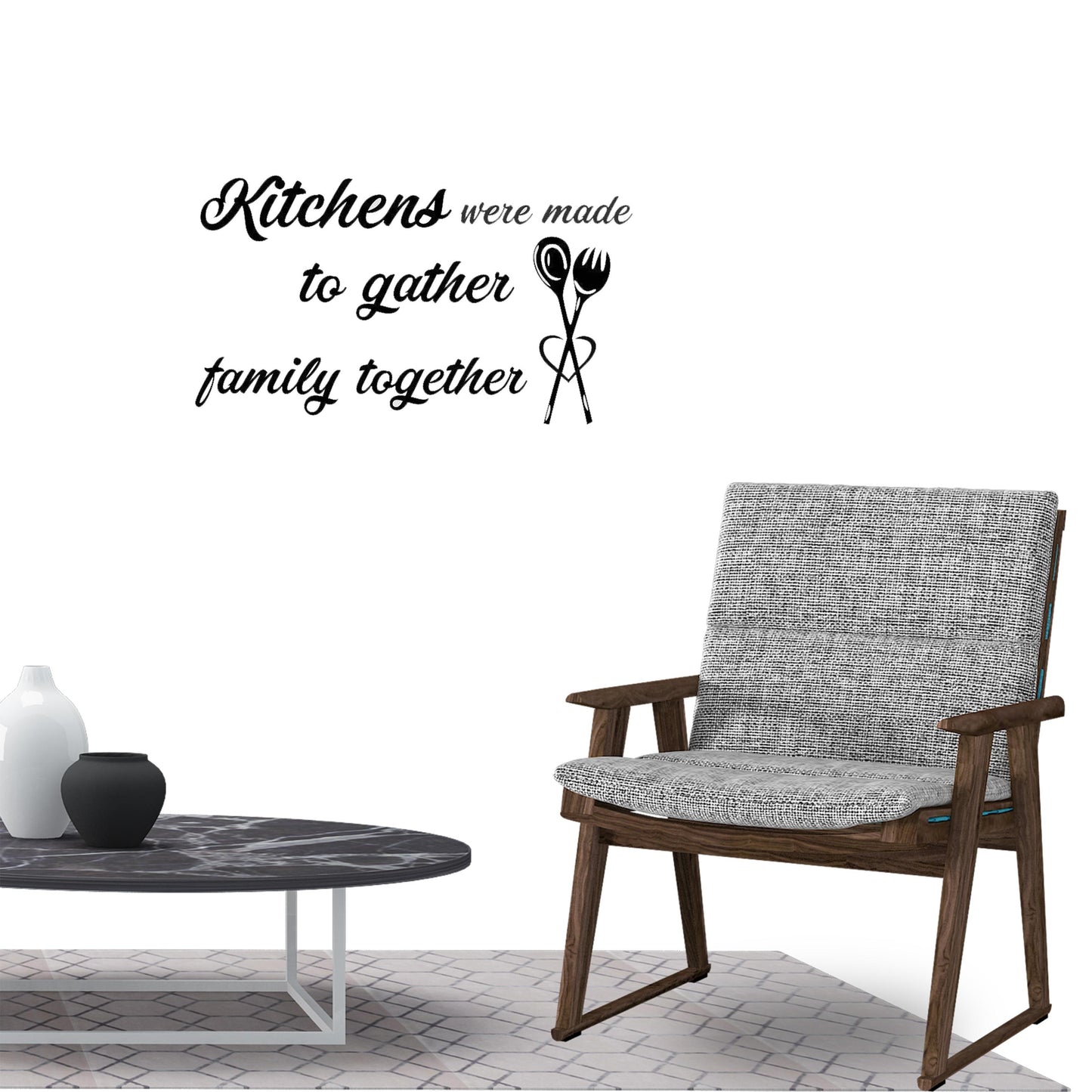 Kitchen Quote Wall Sticker Decal for KITCHEN Dining Room Wall Art Decor black