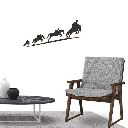 Horse Riding Wall Sticker Decal for Home Living Room Bedroom Family Wall Art Decor black