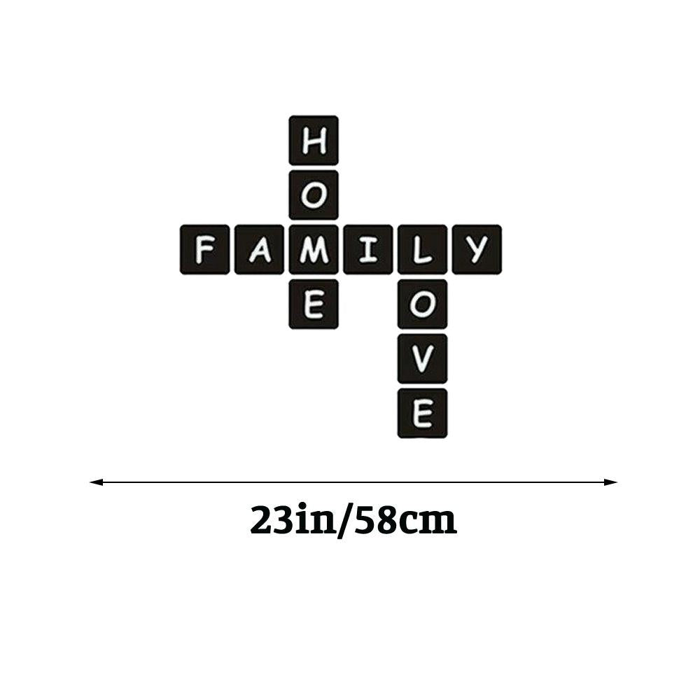 Home Family Love Wall Sticker Decal for Home Living Room Bedroom Family Wall Art Decor black
