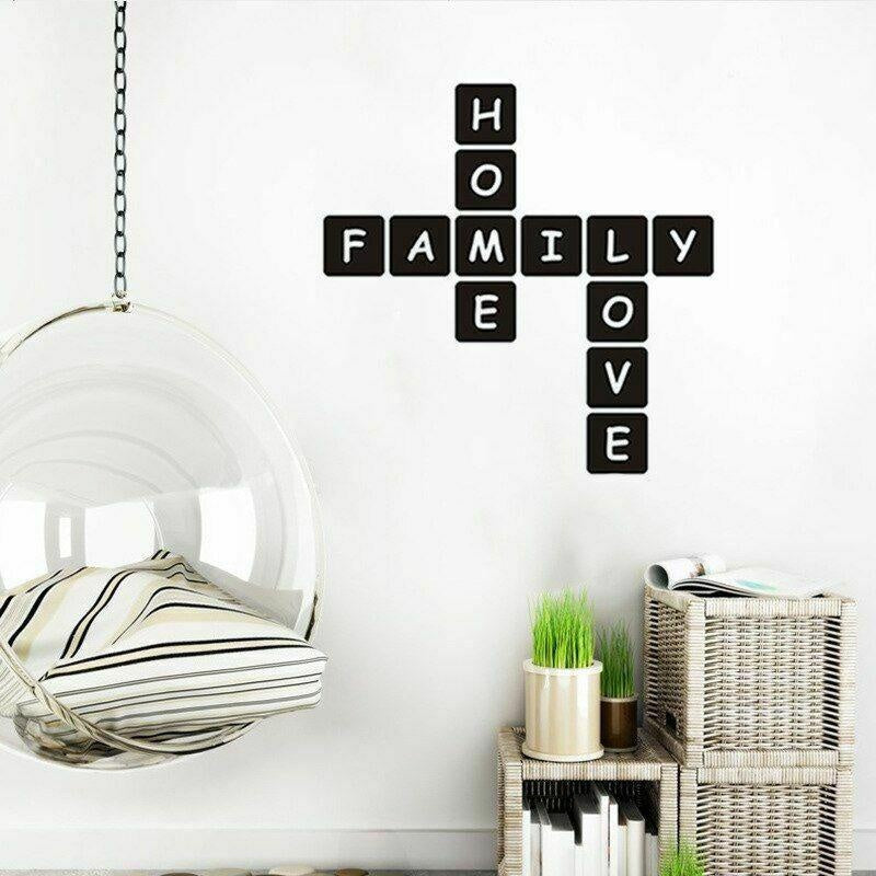 Home Family Love Wall Sticker Decal for Home Living Room Bedroom Family Wall Art Decor black