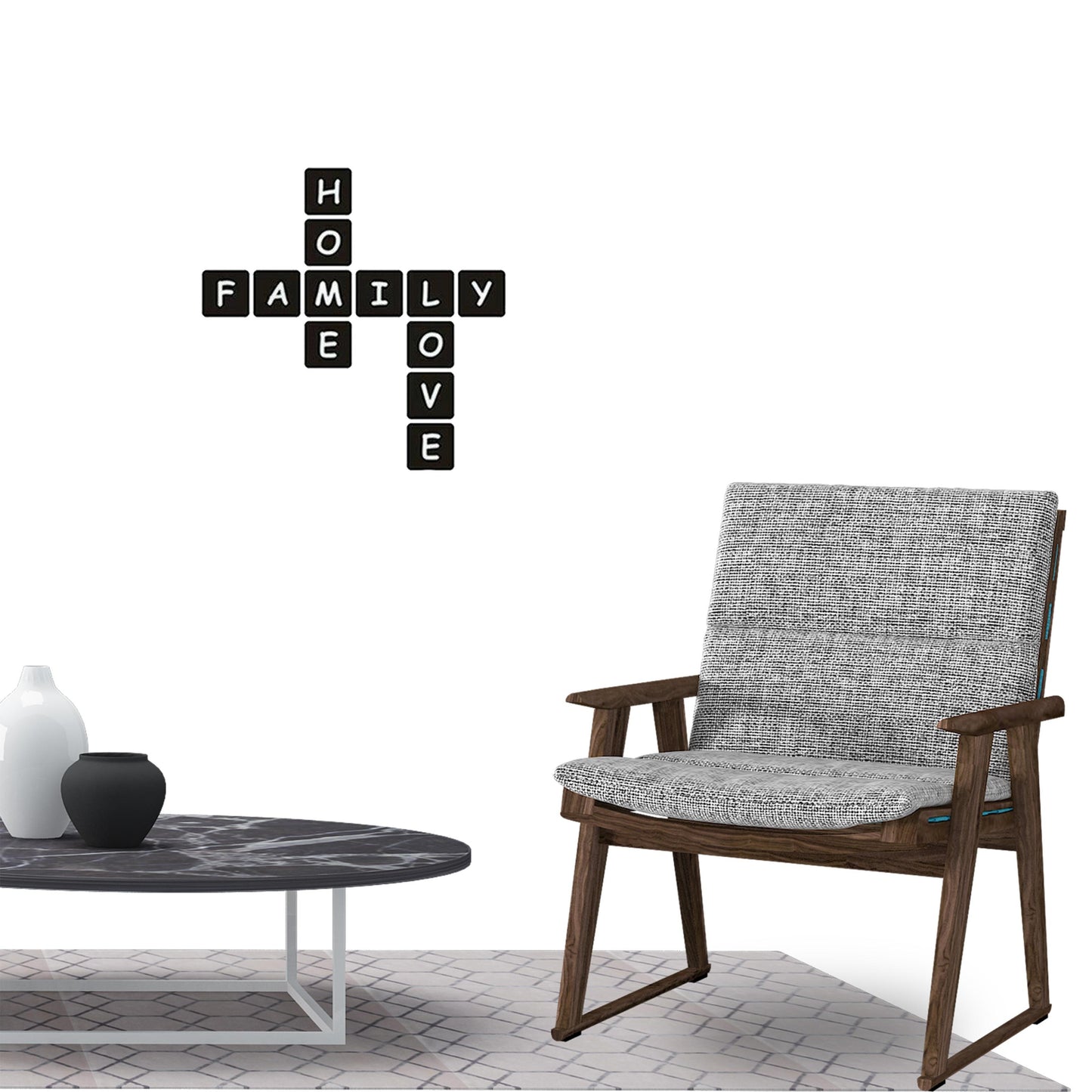 Home Family Love Wall Sticker Decal for Home Living Room Bedroom Family Wall Art Decor black