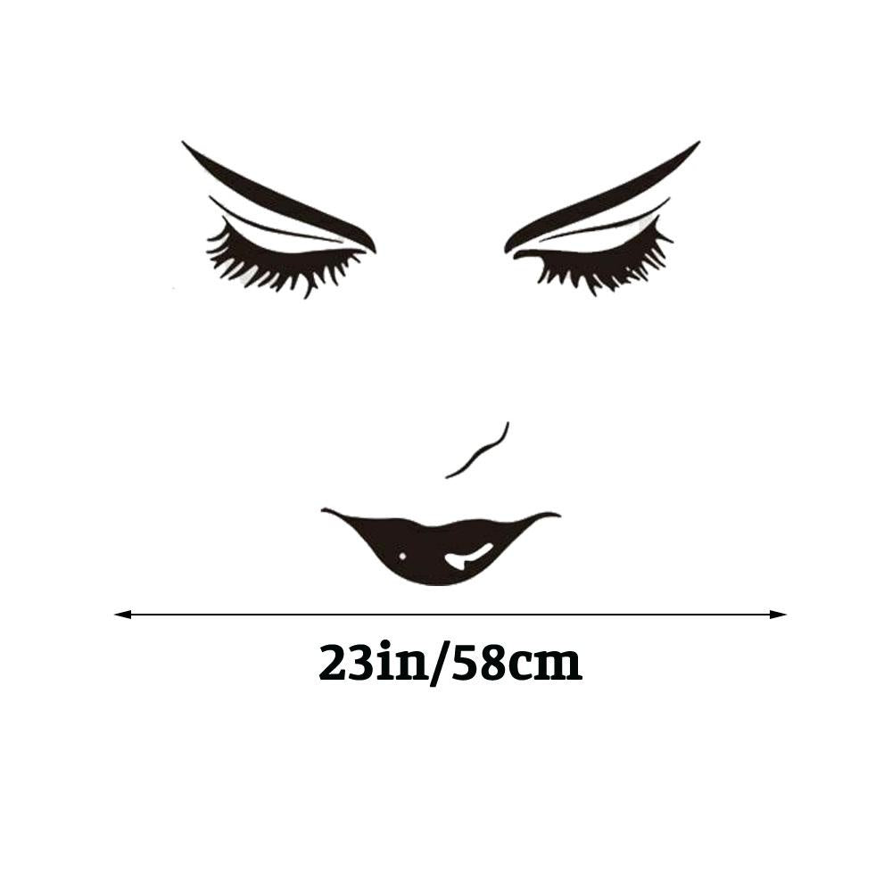 Beautiful Facial Mural Arts Wall Sticker Decal for Home Living Room Bedroom Family Wall Art Decor black