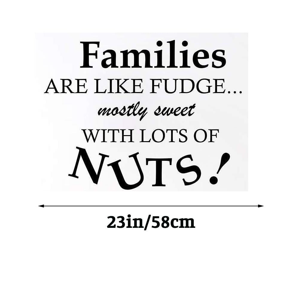 Family are like fudge Quotes Wall Sticker Decal for Home Living Room Bedroom Family Wall Art Decor black