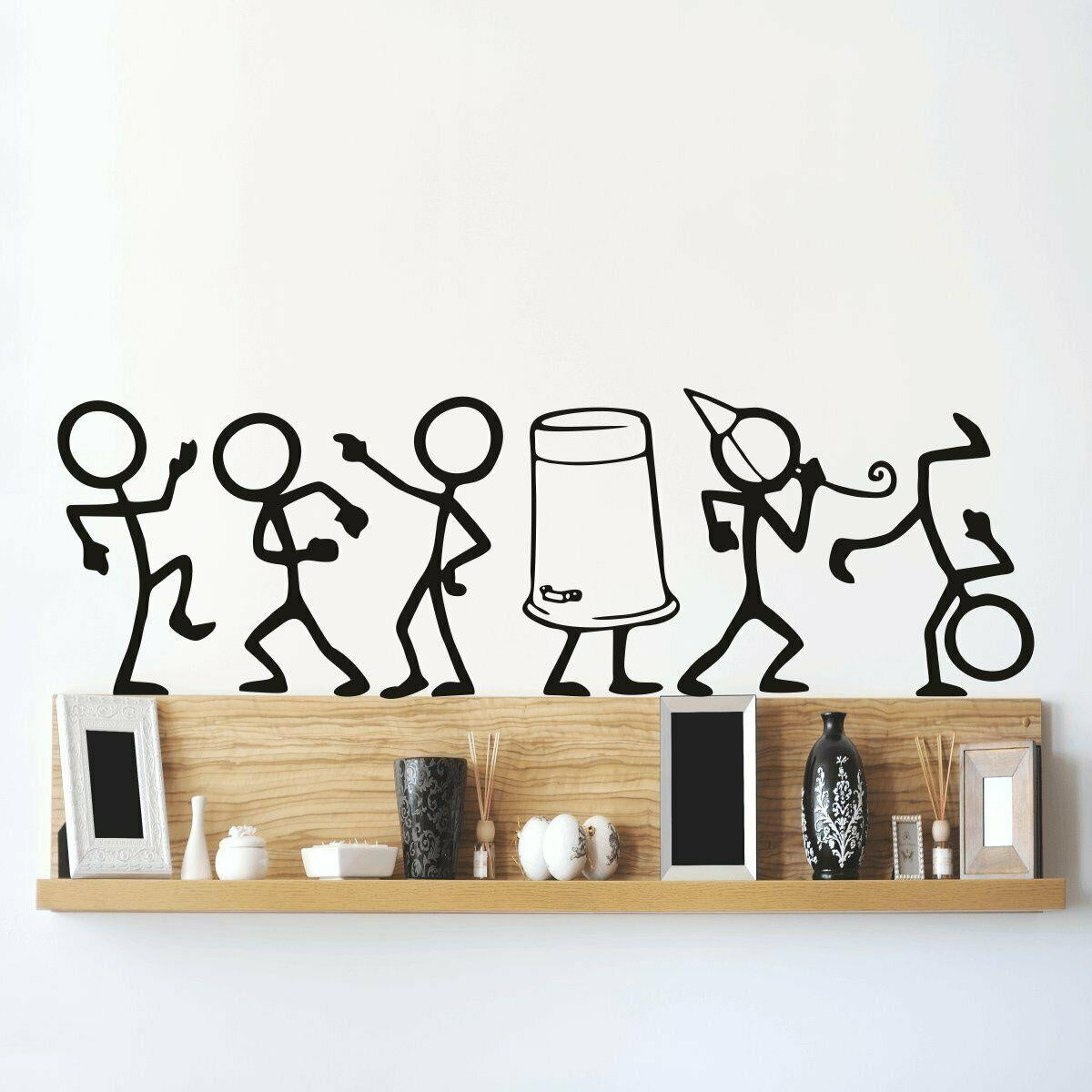 Cute Party Dancer Wall Sticker Decal for Home Living Room Bedroom Family Wall Art Decor black