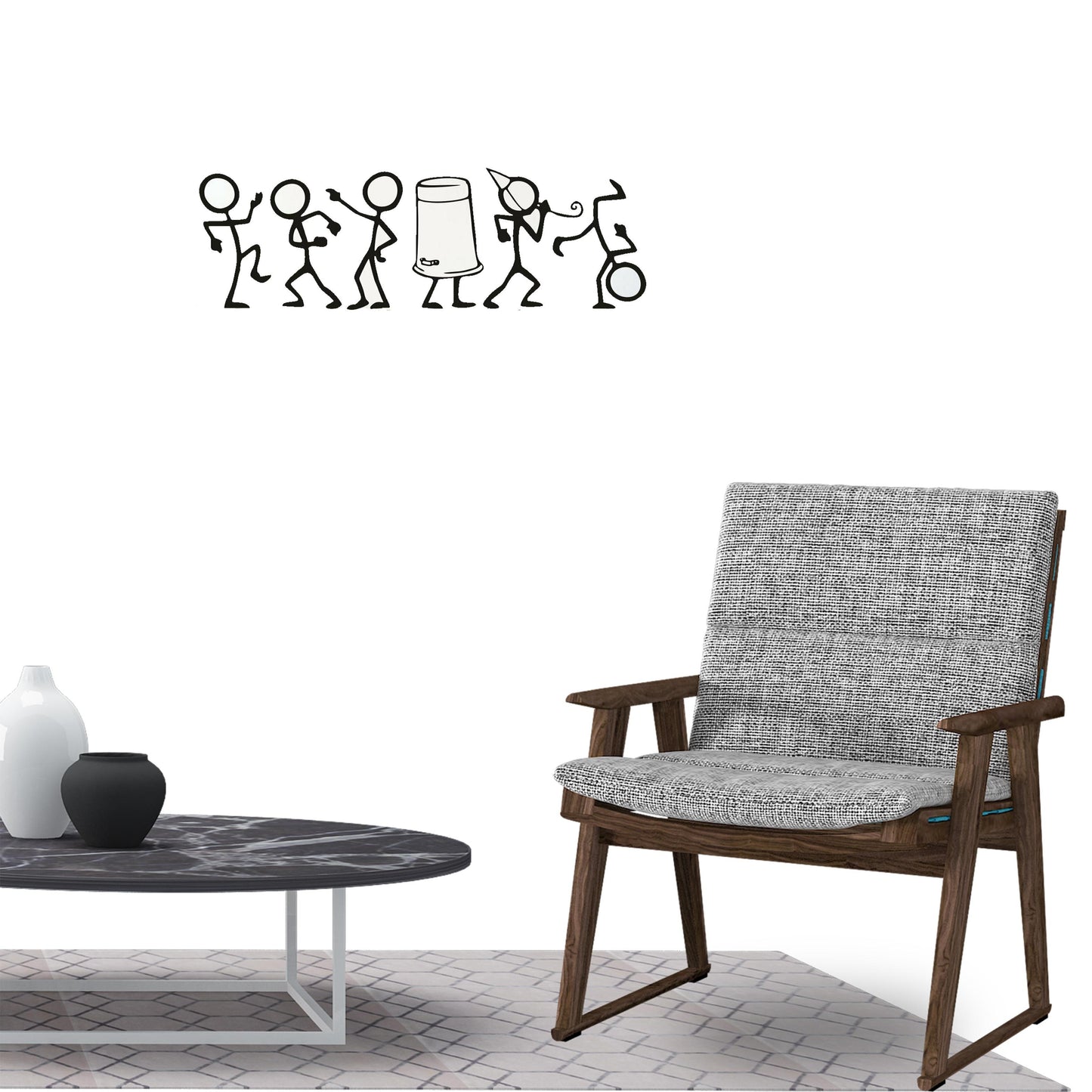 Cute Party Dancer Wall Sticker Decal for Home Living Room Bedroom Family Wall Art Decor black
