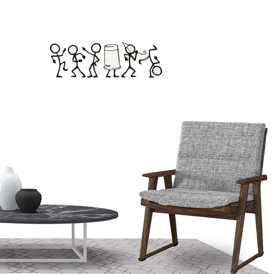 Cute Party Dancer Wall Sticker Decal for Home Living Room Bedroom Family Wall Art Decor black