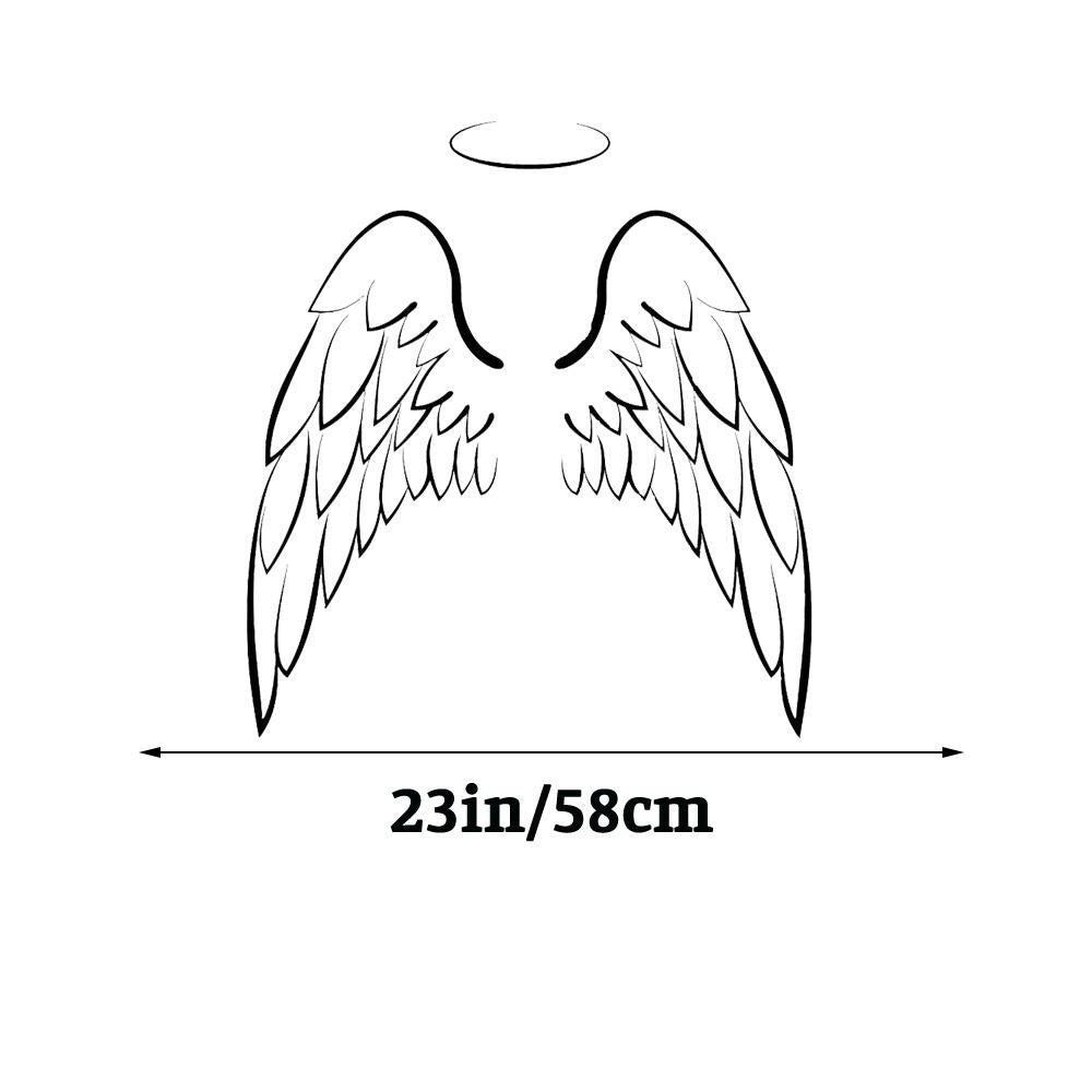 Angel Wings Wall Sticker Decal for Home Living Room Bedroom Family Wall Art Decor black