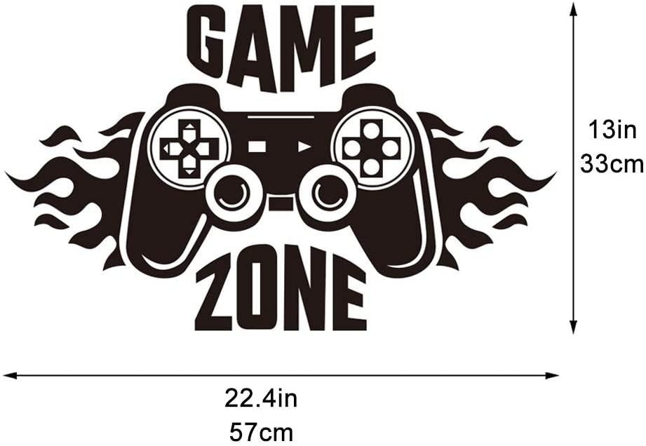 Game Zone Wall Decals, Gamer Controller Wall Stickers, Removable Art Vinyl Decor for for Boys Room Home Playroom Bedroom Walls Background Decoration