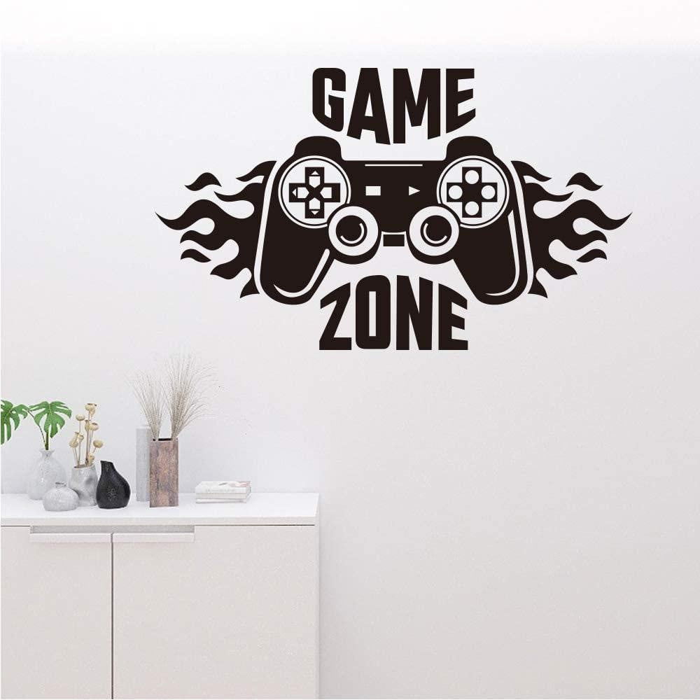 Game Zone Wall Decals, Gamer Controller Wall Stickers, Removable Art Vinyl Decor for for Boys Room Home Playroom Bedroom Walls Background Decoration
