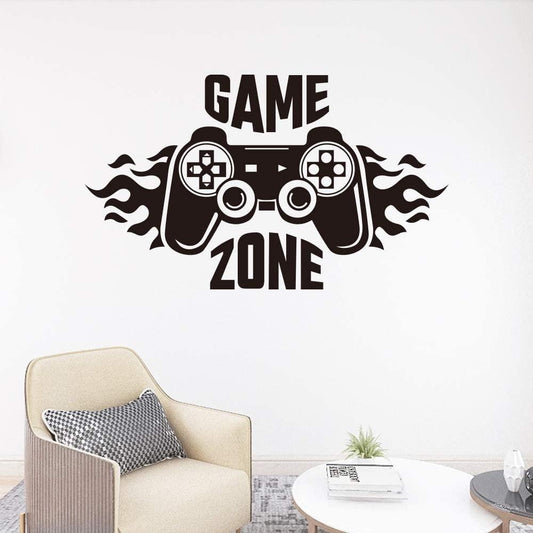 Game Zone Wall Decals, Gamer Controller Wall Stickers, Removable Art Vinyl Decor for for Boys Room Home Playroom Bedroom Walls Background Decoration