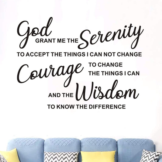 Scripture Wall Decal, Biblical Wall Decals, Quotes Religious Christian Bible Verse Faith Prayer Home Art Decor Vinyl Stickers Grant me The Serenity to Accept Things I can not Change 19.3"x14"