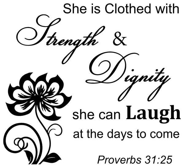 She Can Laugh At The Days To Come Proverbs 31:25 Bible Decal Quotes Religious Scriptures Christian Wall Decor Sticker for Home Window Decoration Be the first to review this item