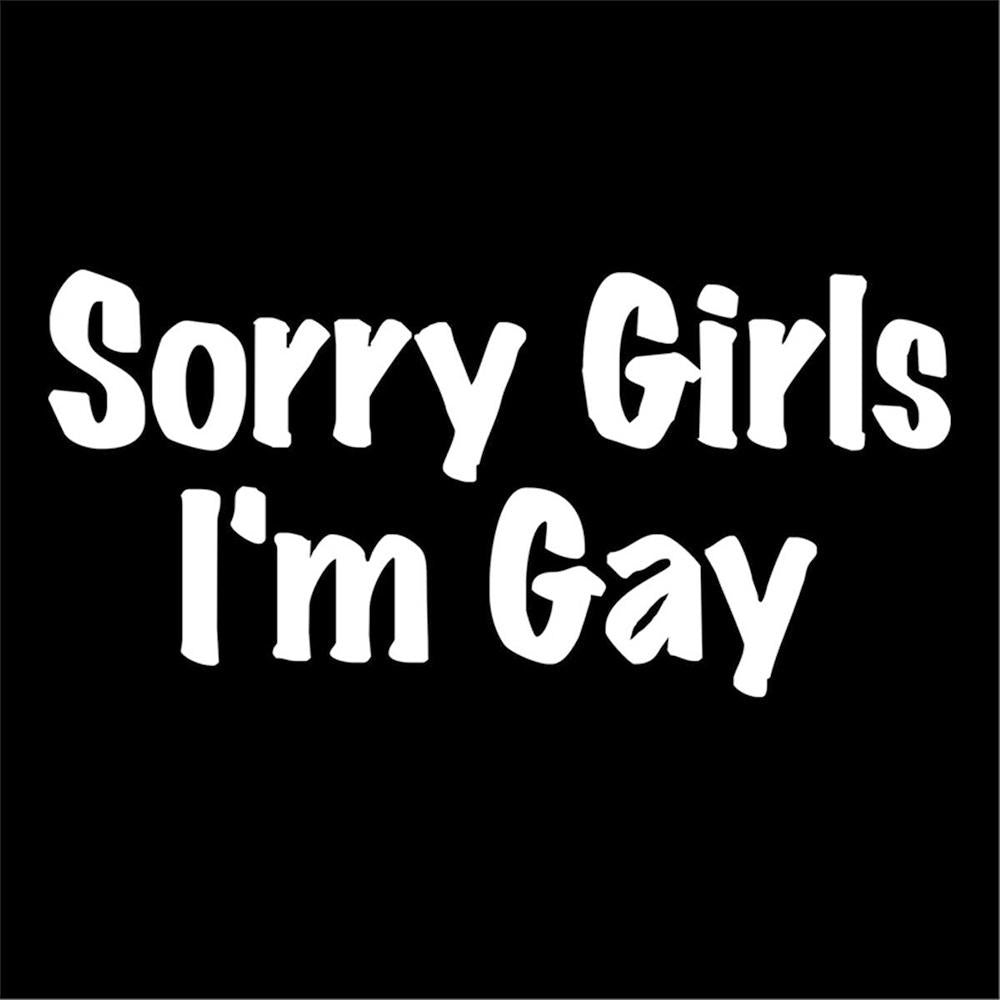 Sorry Girl I'm Gay Car Laptop Vinyl Sticker Decal for Car Truck Window Bumper White