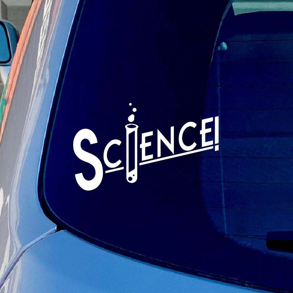Science Experiment Vinyl Sticker Decal for Car Truck Window Bumper White