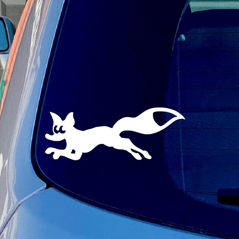 Running Fox Animal Vinyl Sticker Decal for Car Truck Window Bumper White
