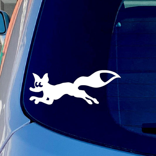 Running Fox Animal Vinyl Sticker Decal for Car Truck Window Bumper White