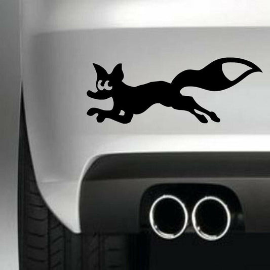Running Fox Animal Vinyl Sticker Decal for Car Truck Window Bumper Black