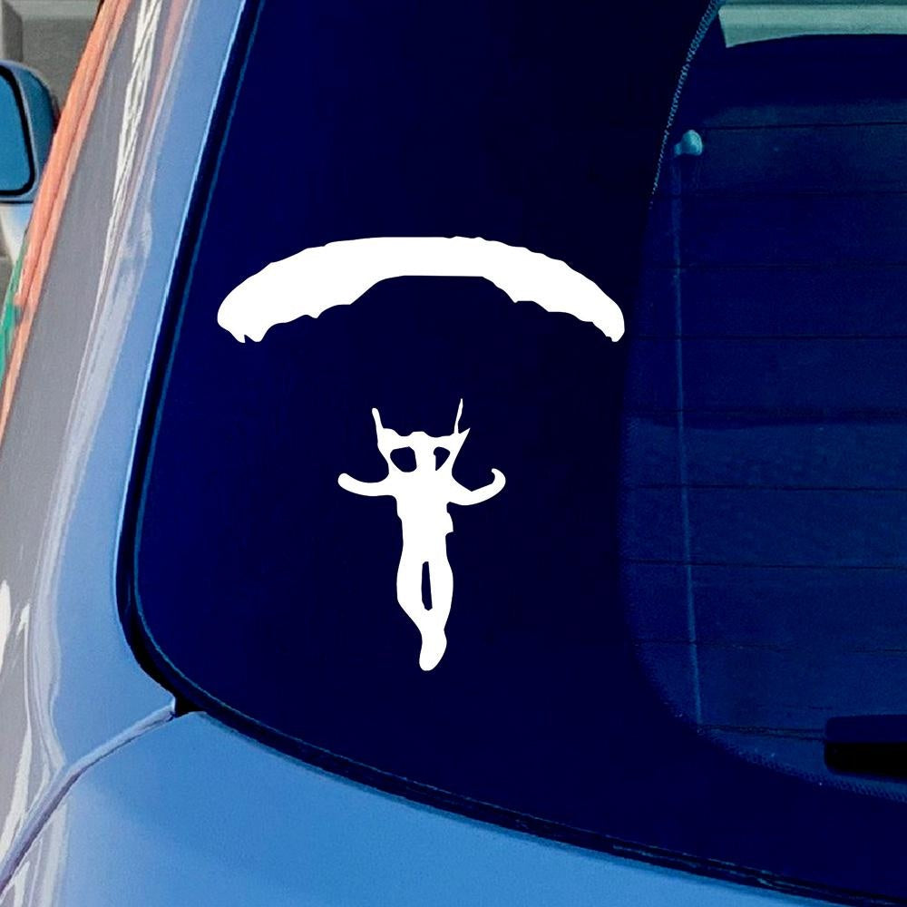 Skydiving Person Sports Animal Vinyl Sticker Decal for Car Truck Window Bumper White