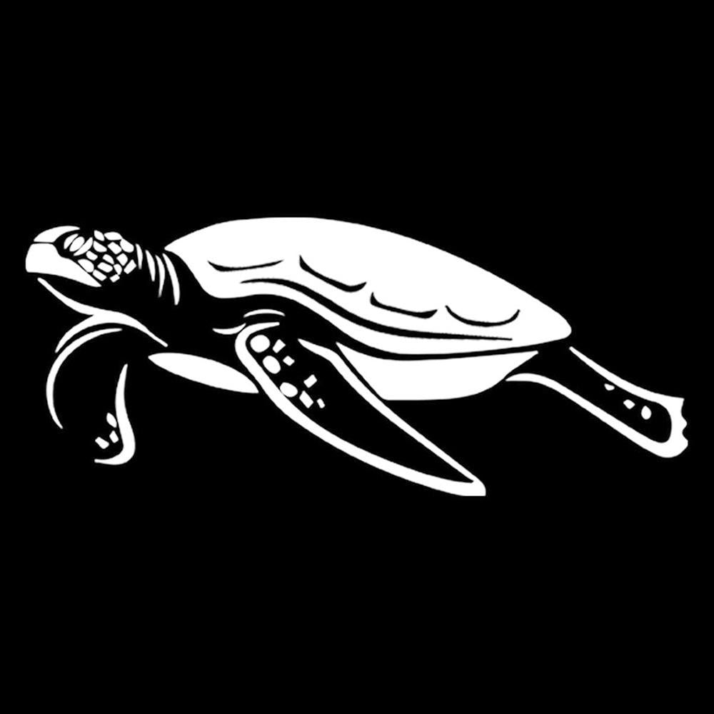 Sea Turtle Marine Animal Vinyl Sticker Decal for Car Truck Window Bumper White