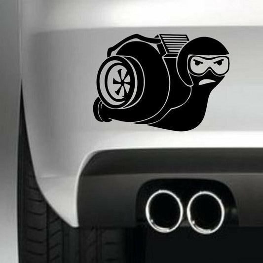 Racing Turbo Snail Vinyl Sticker Decal for Car Truck Window Bumper Black