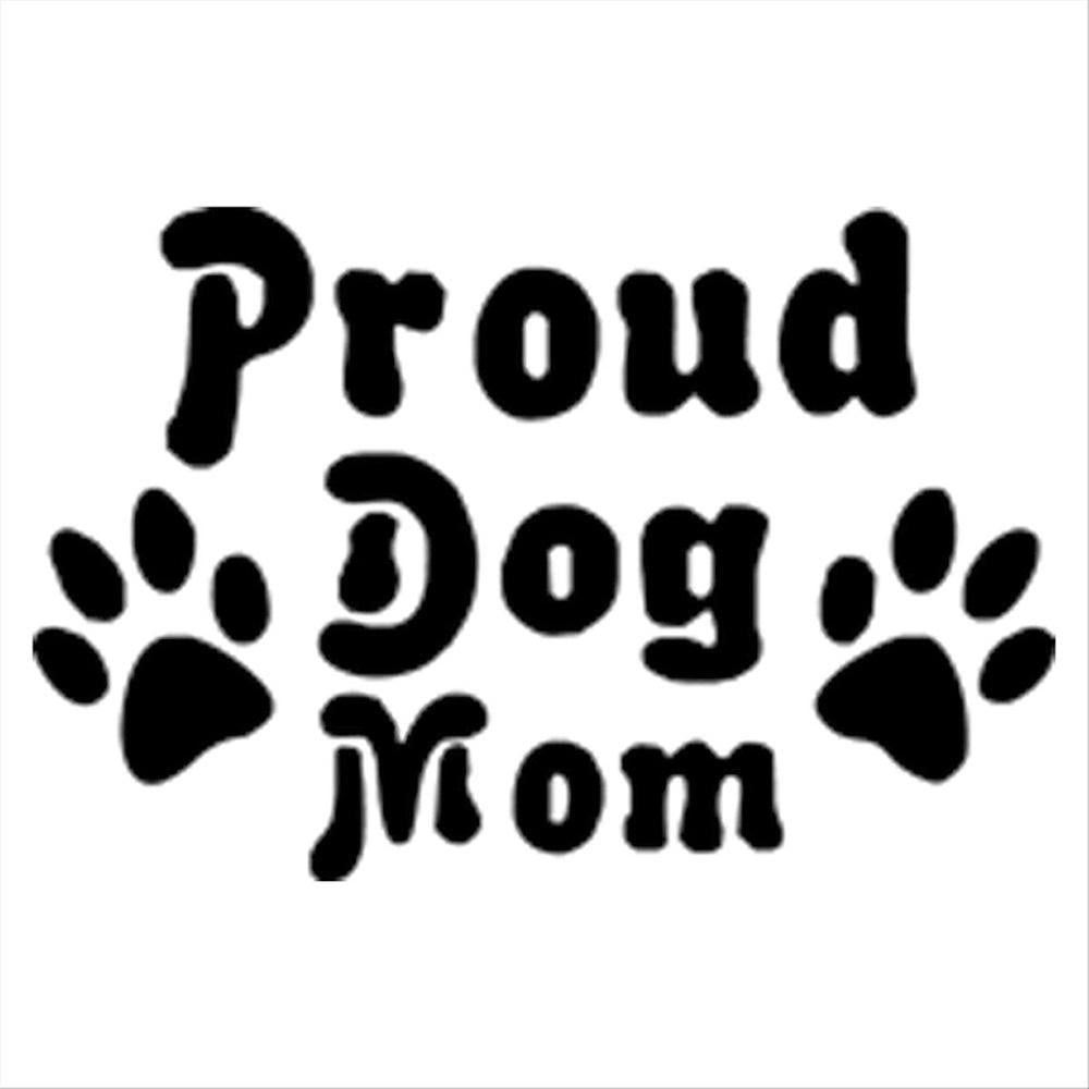 Proud Dog Mom Vinyl Sticker Decal for Car Truck Window Bumper Black