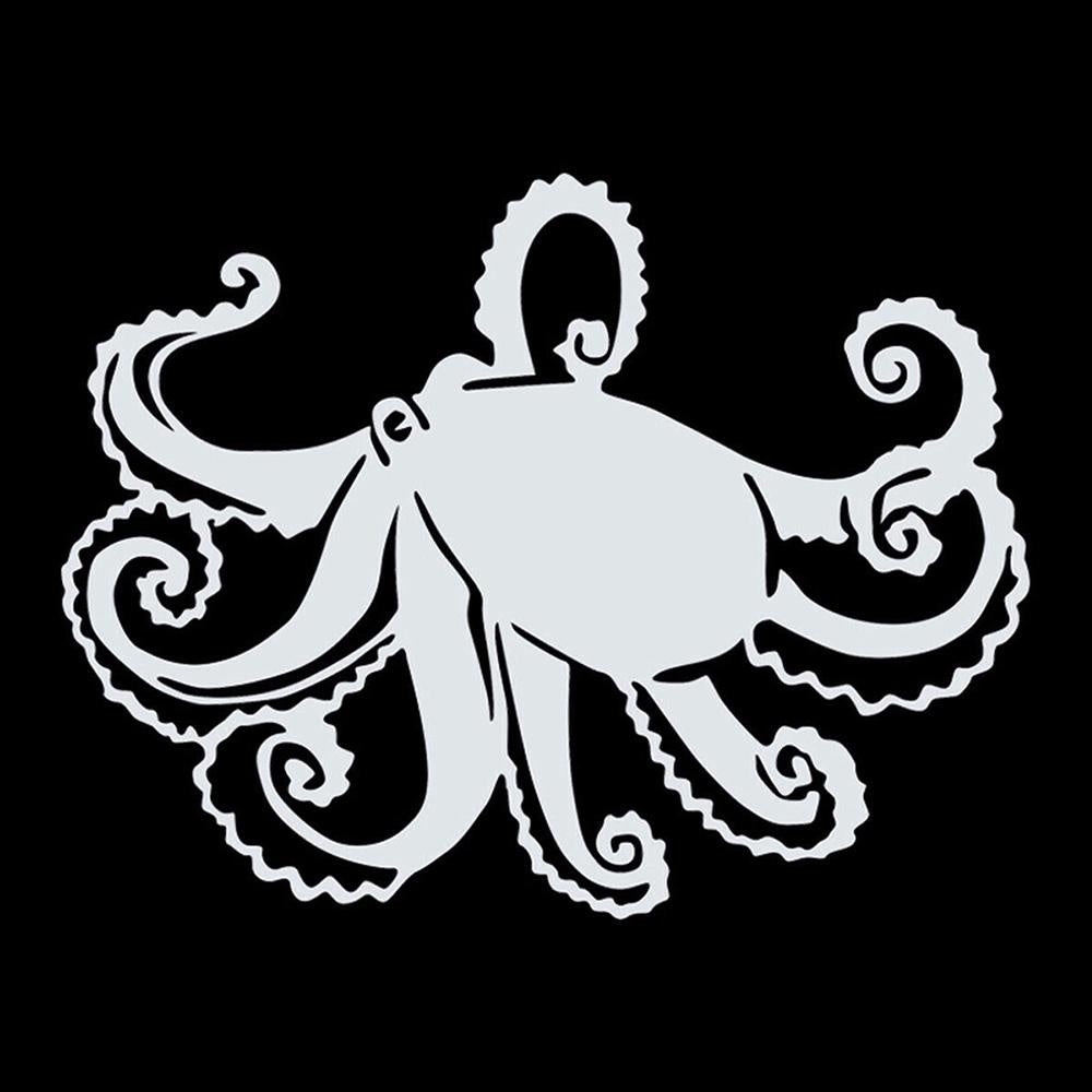 Octopus Sea Animal Vinyl Sticker Decal for Car Truck Window Bumper White