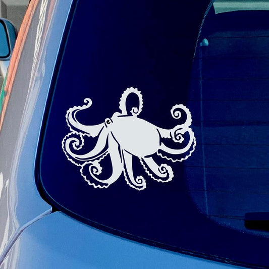 Octopus Sea Animal Vinyl Sticker Decal for Car Truck Window Bumper White
