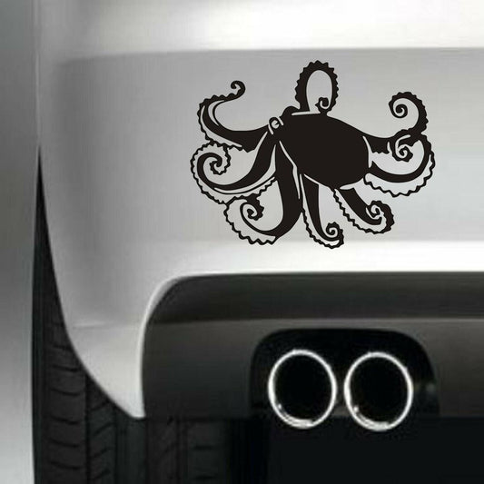 Octopus Sea Animal Vinyl Sticker Decal for Car Truck Window Bumper Black