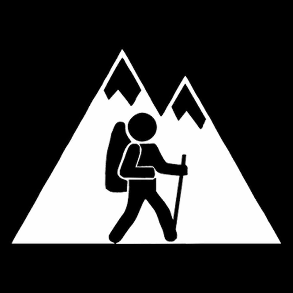Mountaineering Hiking Vinyl Sticker Decal for Car Truck Window Bumper White