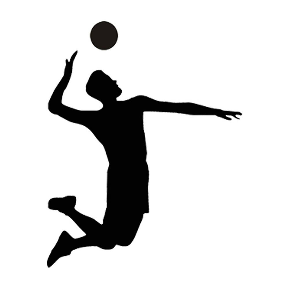 Male Volleyball Player Sport Vinyl Sticker Decal for Car Truck Window Bumper Black