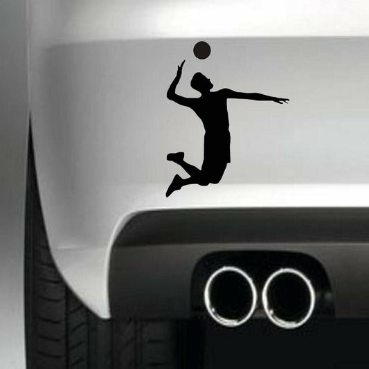Male Volleyball Player Sport Vinyl Sticker Decal for Car Truck Window Bumper Black