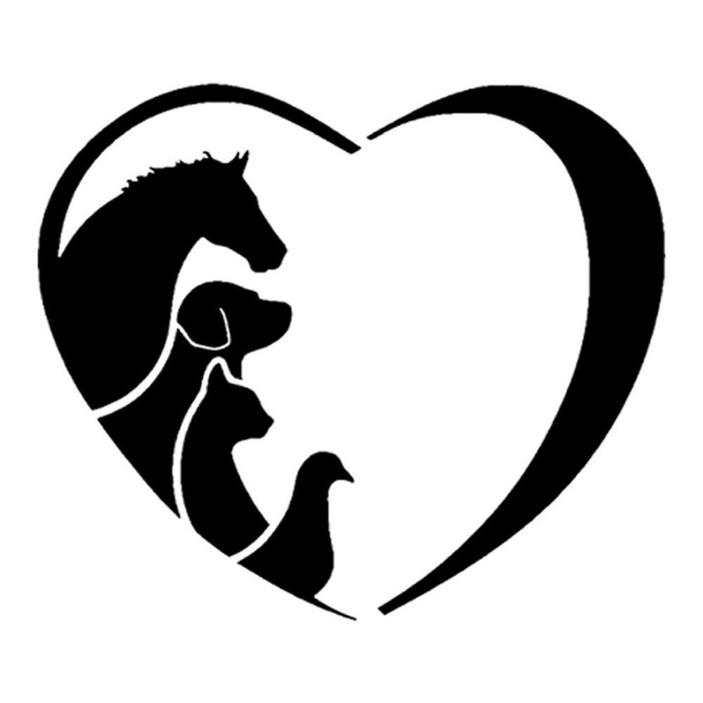 Lover Heart Horse Cat Dog Vinyl Sticker Decal for Car Truck Window Bumper Black