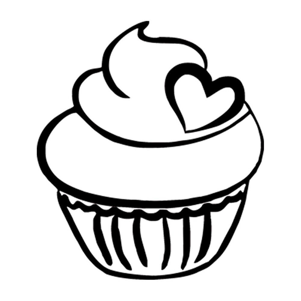 Love Cup Cake Vinyl Sticker Decal for Car Truck Window Bumper Black